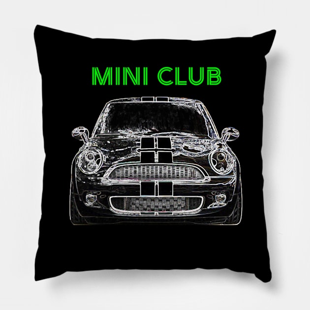 Mini Copper Front End Mini Club Pillow by JFK KARZ