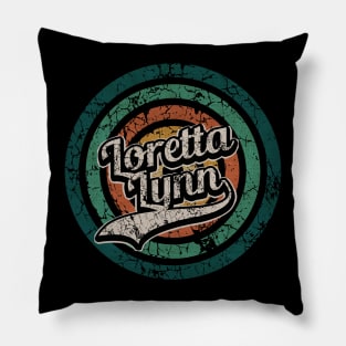 Loretta Lynn // Retro Circle Crack Vintage Pillow