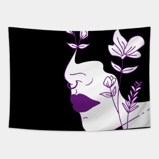 Beautiful Universe Flower Inspiration Purple & White Tapestry