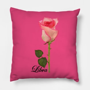 Libra Zodiac Horoscope Rose hand drawn art Pillow