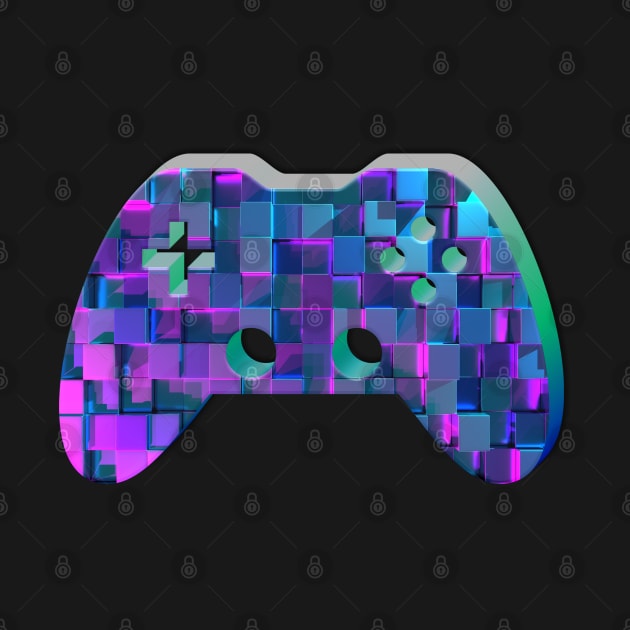 3D Blocks - Gamepad - Gaming Gamer - Controller - Video Game Lover - Graphic Console PC Game - Purple by MaystarUniverse