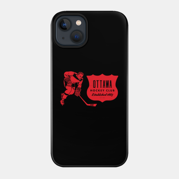 Vintage Hockey - Original Ottawa Senators (Red Ottawa Wordmark) - Ottawa Senators - Phone Case