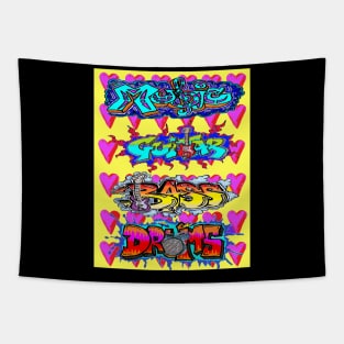 Yellow Heart Graffiti By LowEndGraphics Tapestry