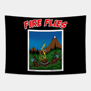 Fire Flies Around A Campfire Novelty Camping Gift Tapestry