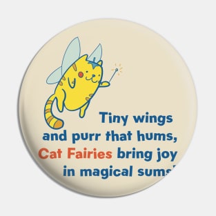 Cute Kawaii Cat Magical Fairy Poem Pin