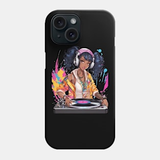 Euphoric Frequencies Trance Parties DJ Girl Phone Case