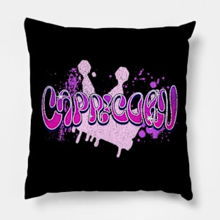 Capricorn Queen Graffiti Crown Zodiac Sign Astrology Birthday Pillow