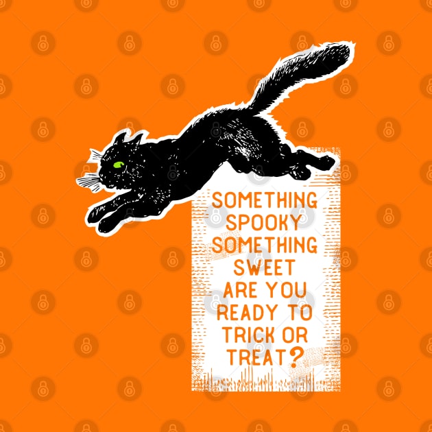 Black Cat Halloween Trick-or-Treat Poem Tote by HungryDinoDesign