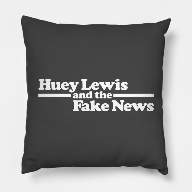 Huey Lewis and the Fake News Pillow by Oswaldland