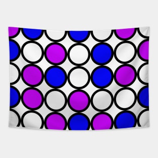 Abstract circle pattern grid with blue and purple colours - illustration Tapestry