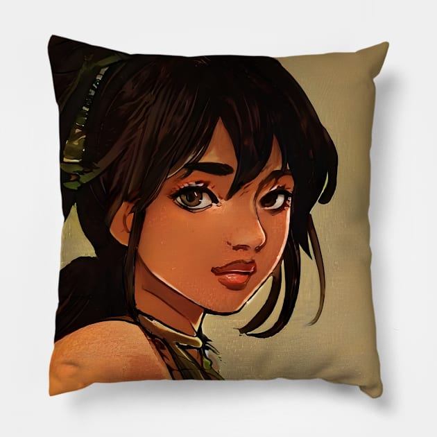 BLACK ANIME GIRl Pillow by animegirlnft