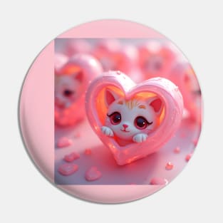 Cute Cat In Love Pin