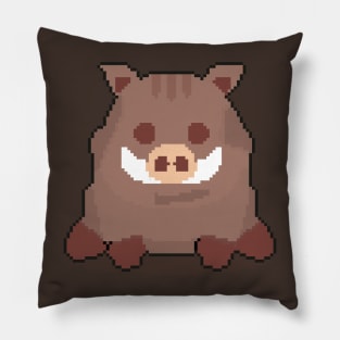 Wild Boar Majesty: Pixel Art Design for Fashionable Apparel Pillow