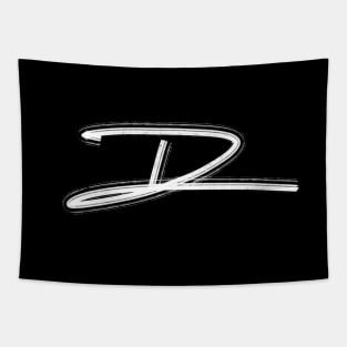 Letter D rough script authentic handwritten Tapestry