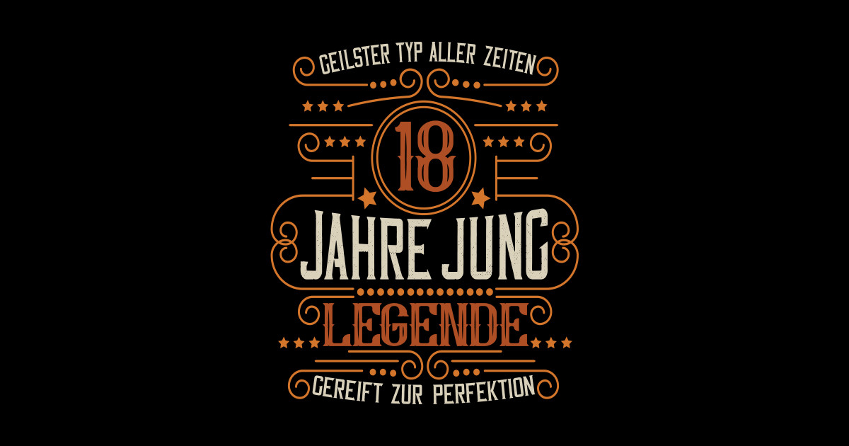 18 Geburtstag 18 jahre Jung 18 Geburtstag Vintage Sticker TeePublic