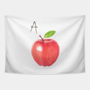 A for apple alphabet illustration Tapestry