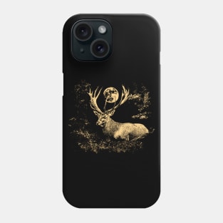 Red deer in the evening forest Phone Case