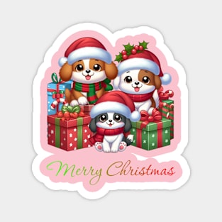 A very puppy Christmas Magnet