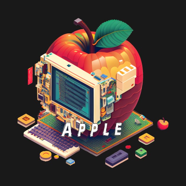 Apple-Inspired Pixel Computer Image: A Creative Blend of Technology and Design by MLArtifex