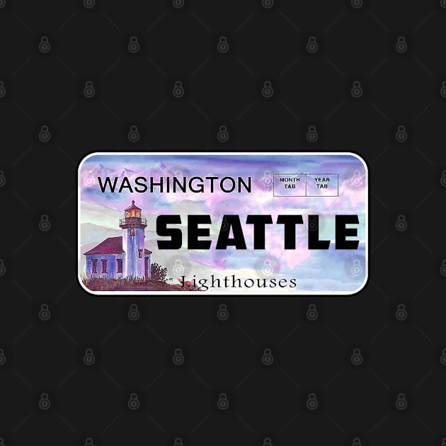 Seattle Washington License Plate Lighthouses by DD2019