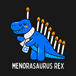 Hanukkah Dinosaur Menorasaurus T Rex Dino Chanukah Boys T-Shirt