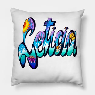 Leticia with purple drips The top 10 best Personalized Custom Name gift ideas for Leticia girls and women Pillow