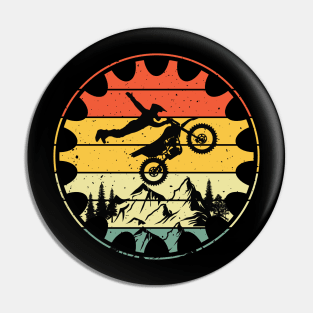 Vintage Mountain Biking Funny Retro Gear MTB Bicycle Rider Pin