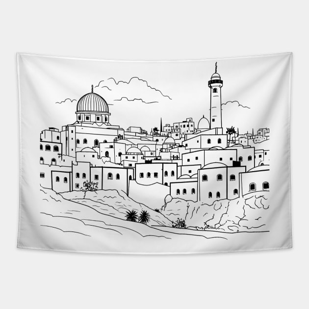 Vintage Palestine Tapestry by mojud