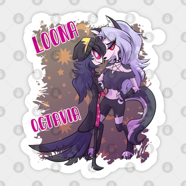 Loona and Octavia V2 - Helluva Boss - Sticker TeePublic