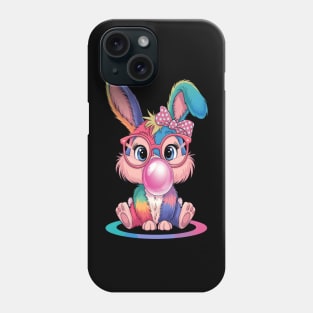 Bunny Rabbit Face Glasses Girl Happy Easter Day Phone Case
