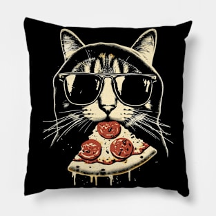 Cat Eating Pizza Pillow