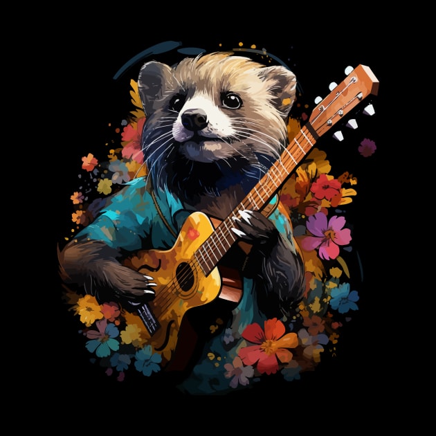 Weasel Playing Guitar by JH Mart