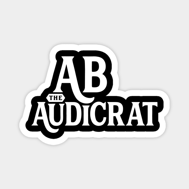Ab Logo #1 (White) Magnet by Ab The Audicrat Music