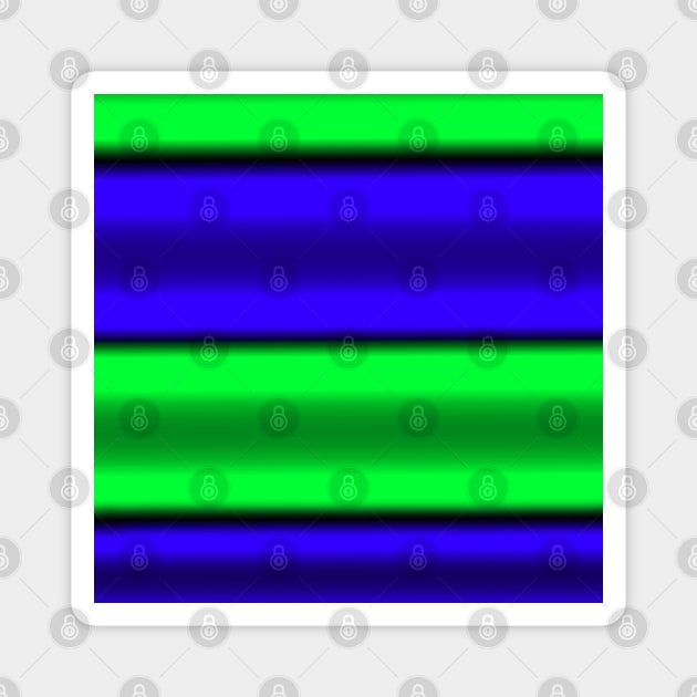 Green & Blue Horizontal Stripes Magnet by BlakCircleGirl