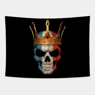 French Flag Skull with Crown Tapestry