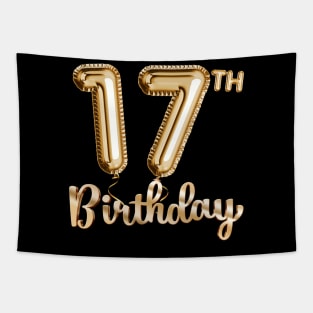 17th Birthday Gifts - Party Balloons Gold Tapestry