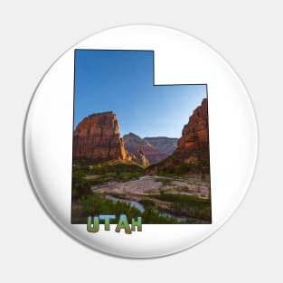 Utah State Outline (Zion National Park Angel's Landing) Pin