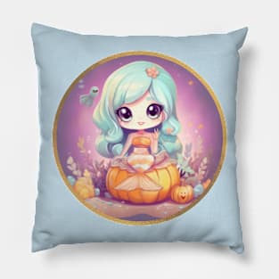 Cute Mermaid Hallooween Chibi Pillow