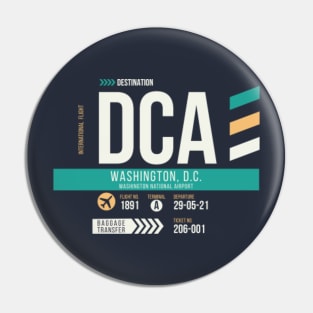 Washington DC (DCA) Airport Code Baggage Tag Pin