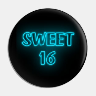 Sweet 16 Neon Blue Pin
