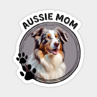 Aussie Australian Shepherd Dog Mom Dog Breed Portrait Magnet