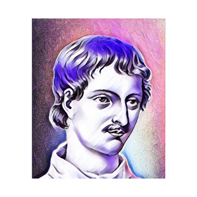 Giordano Bruno Pink Portrait | Giordano Bruno Artwork 7 by JustLit