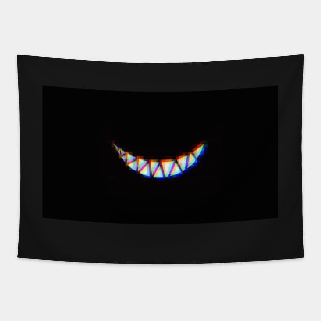 glitch scary smile Tapestry by SofiaArtFactory