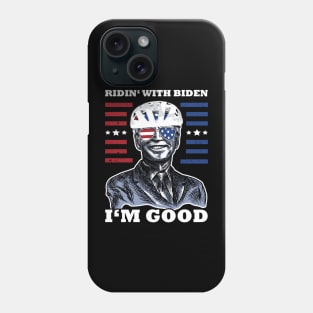 Bicycle Fall trap America Flag Sunglasses Ridin' with Biden I'm Fine Phone Case