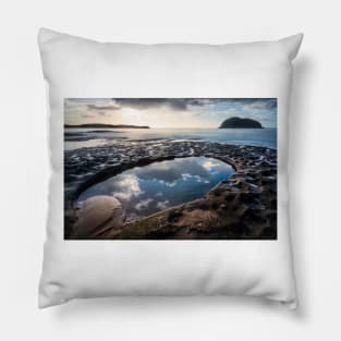 Sky reflections in a rockpool on the nsw central coast near lion island Pillow