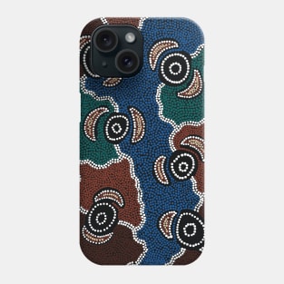 Aboriginal Art - Riverside Dreaming Phone Case