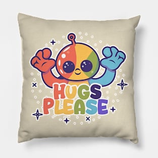 Embrace Enthusiast - The Friendly Outer-Space Visitor Pillow