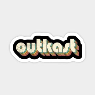 Vintage Outkast Rainbow Letters Distressed Style Magnet