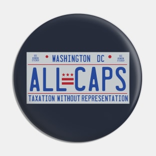 CAPS - ALL CAPS DC License Plate Pin