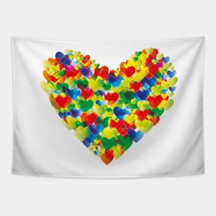 Colorful watercolor heart shapes Tapestry